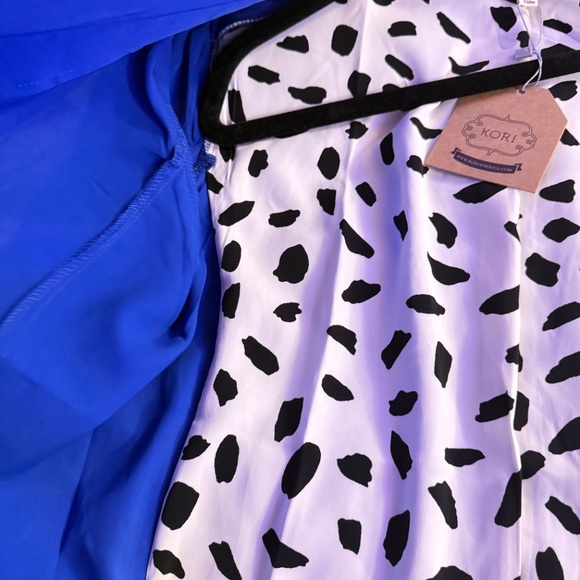 Kori America Blue with Black and white patterned blazer - Picture 2 of 5